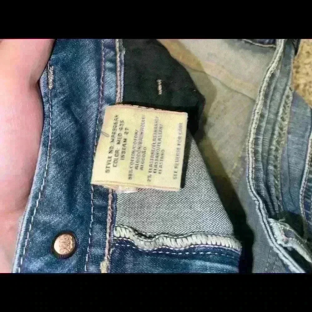 Miss Me Distressed Blue Skinny Jeans with Embroidery - Picture 3 of 5